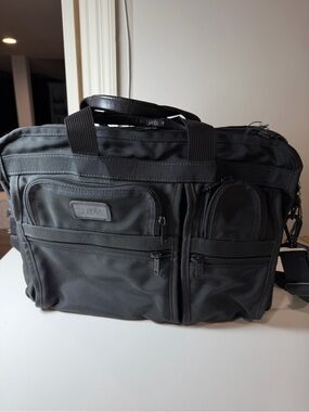 Tumi Alpha Expandable Nylon Black Men's Travel and Laptop Messenger Bag